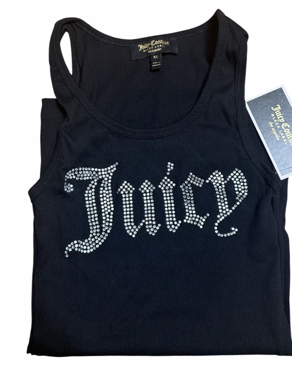 Y2K McBling Juicy Couture Rhinestone Gothic Logo Tank XS NWT